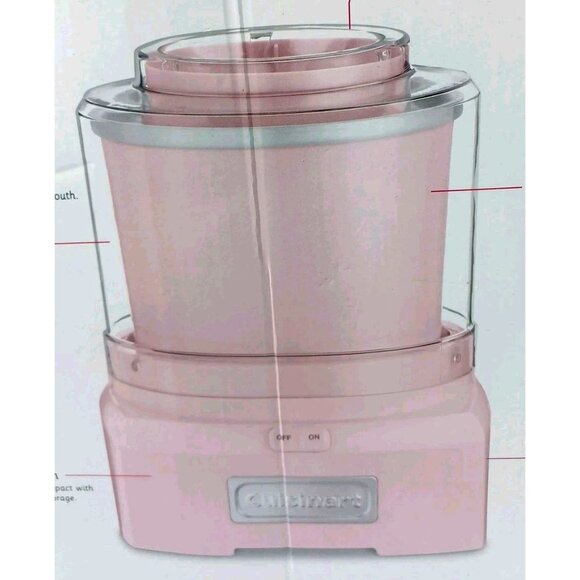 New Cuisinart Ice Cream Frozen Yogurt Maker - Pink Breast Cancer  BCRF - Picture 5 of 10